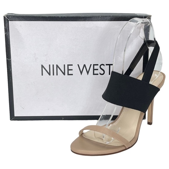 Nine West Shoes - Nine West Womens Heels 7M Melon 2 Tan Black Stiletto Stretch Upper